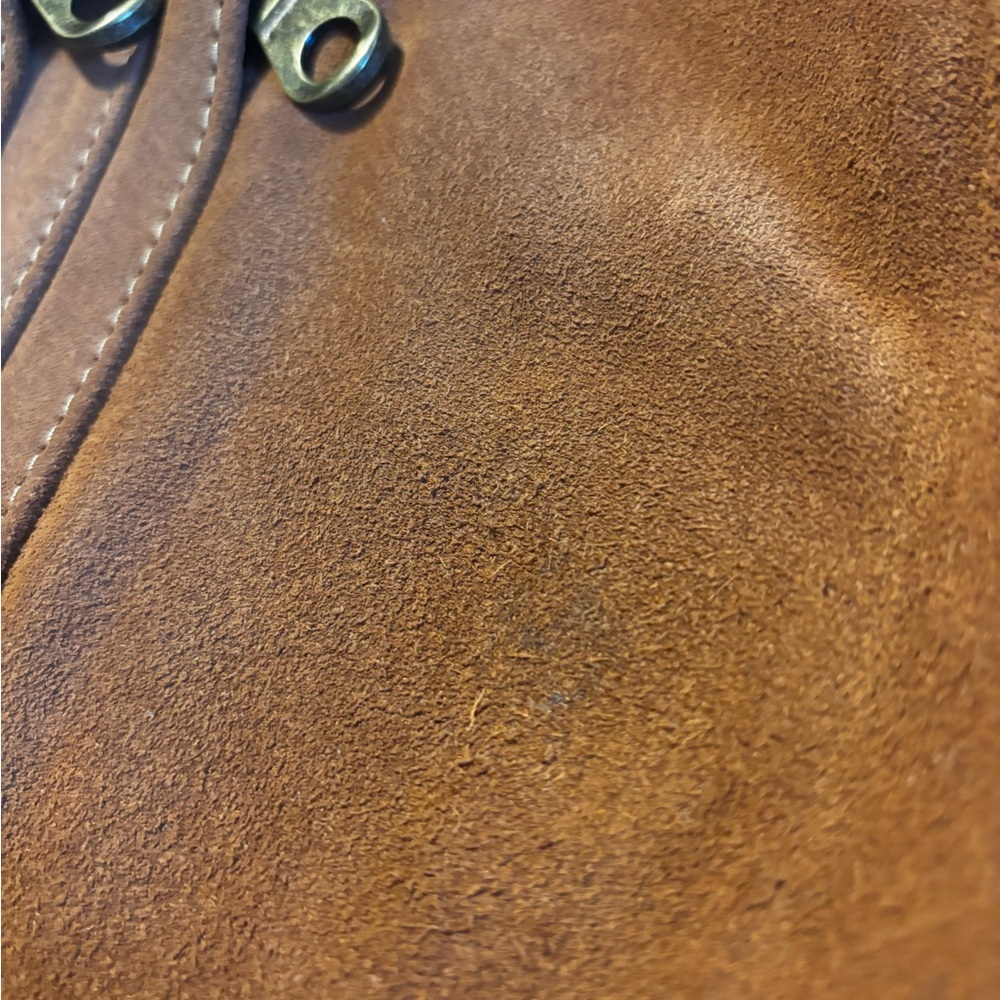 Parker Thatch Caramel Suede Sling Bag - Picture 7 of 13